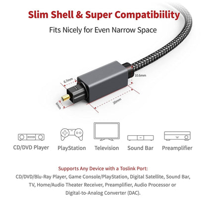 10m Digital Optical Audio Output/Input Cable Compatible With SPDIF5.1/7.1 OD5.0MM(Gray) - Audio Optical Cables by PMC Jewellery | Online Shopping South Africa | PMC Jewellery | Buy Now Pay Later Mobicred