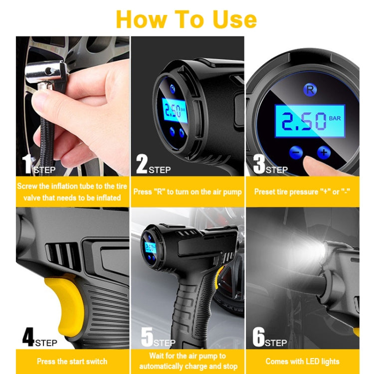 Wireless Digital Display 120W  Car Air Pump Compressor Tire Inflator Equipment - Inflatable Pump by PMC TechLife | Online Shopping South Africa | PMC TechLife