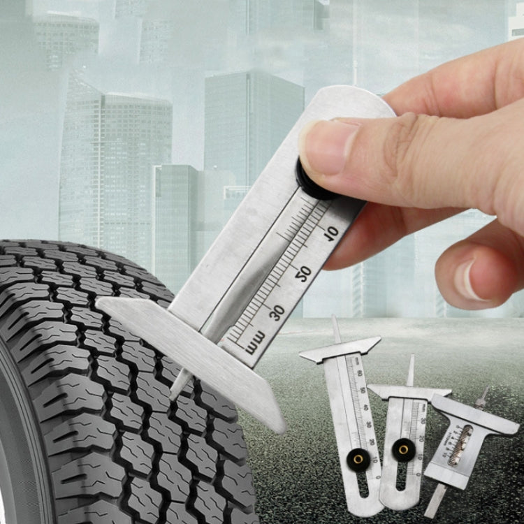 0-60mm Stainless Steel Tire Tread Vernier Depth Gauge - Electronic Test by PMC TechLife | Online Shopping South Africa | PMC TechLife | Buy Now Pay Later Mobicred