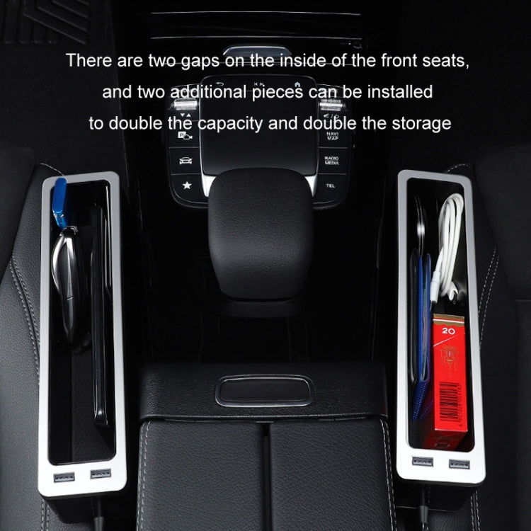 Car Seat Gap Storage Box with 2 USB Charging Port, Color:  Principal Driver Gray - Stowing Tidying by PMC Jewellery | Online Shopping South Africa | PMC Jewellery | Buy Now Pay Later Mobicred