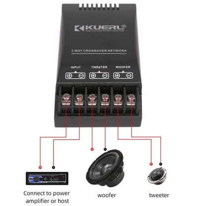 KUERL 2 Way Car Audio Frequency Divider Stereo Car Speaker Crossover Filter - Car Amplifiers by KUERL | Online Shopping South Africa | PMC Jewellery | Buy Now Pay Later Mobicred