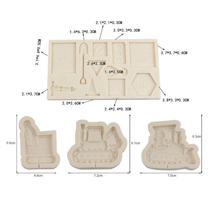 Cartoon Construction Site Tools Engineering Car Cake Decoration Molds, Specification: MK-3055 (Light Gray) - Food Molds by PMC Jewellery | Online Shopping South Africa | PMC Jewellery