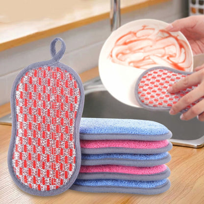 Double-sided Absorbent Kitchen Dishwashing Sponge Multifunctional Cleaning Rag, Style: 6pcs /set - Cleaning Tools by PMC Jewellery | Online Shopping South Africa | PMC Jewellery | Buy Now Pay Later Mobicred