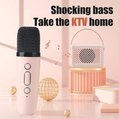 Portable Bluetooth Speaker Home Mini Karaoke Audio, Style: Dual-Microphone+Speaker(Pink) - Mini Speaker by PMC Jewellery | Online Shopping South Africa | PMC Jewellery