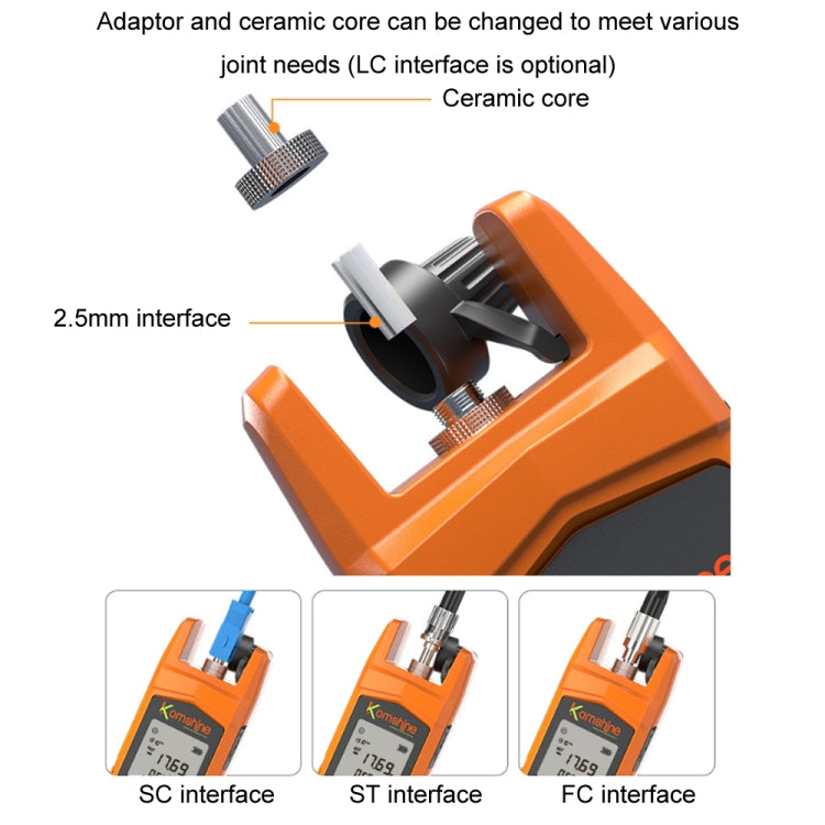 Komshine High Precision Optical Power Meter Mini Fiber Optic Light Attenuation Tester With LED, Specification: C-L/-50DBM to +26DBM - Fiber Optic Test Pen by Komshine | Online Shopping South Africa | PMC Jewellery | Buy Now Pay Later Mobicred