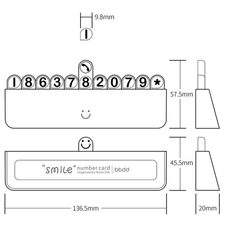 bbdd Temporary Parking License Plate Concealable Car Removal Number Plate(Pure Edition) - Parking Card by bbdd | Online Shopping South Africa | PMC Jewellery