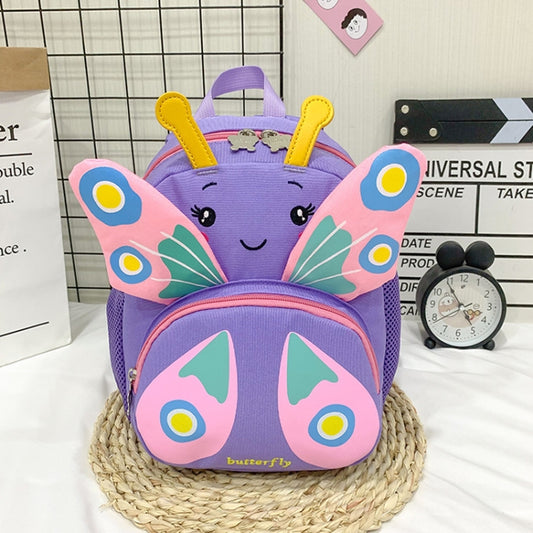 Children Schoolbag Shoulder Bag Girls Cute Cartoon Butterfly Backpack(Purple) - Double-shoulder Bags by PMC Jewellery | Online Shopping South Africa | PMC Jewellery