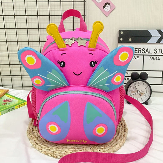 Children Schoolbag Shoulder Bag Girls Cute Cartoon Butterfly Backpack(Rose Red) - Double-shoulder Bags by PMC Jewellery | Online Shopping South Africa | PMC Jewellery