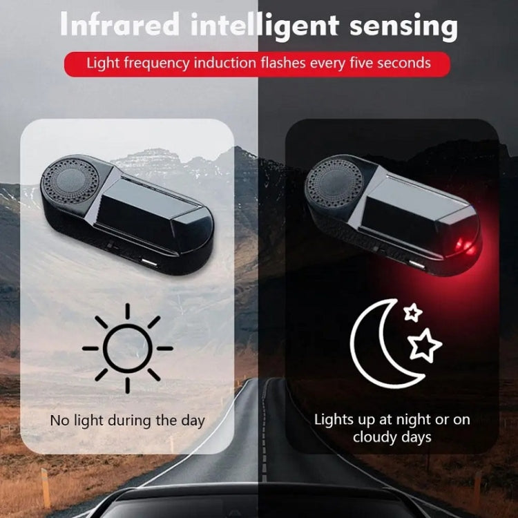 Car Solar Anti-Theft Alarm LED Warning Light With Aromatherapy(Red Light) - Warning Lights by PMC Jewellery | Online Shopping South Africa | PMC Jewellery