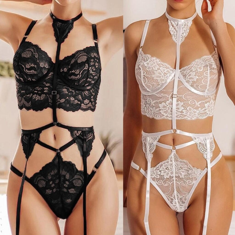 Women Sexy Slim Bra Thongs Set Lace Straps Lingerie Underwear, Size: XL(White) - Ladies Underwear by PMC Jewellery | Online Shopping South Africa | PMC Jewellery