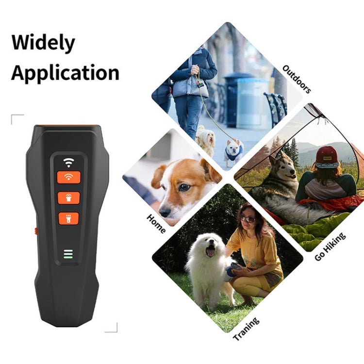 LED Flashing Light Handheld Ultrasonic Bark Arrester Frequency Conversion Dog Training Device(Gray+Orange) - Training Aids by PMC Jewellery | Online Shopping South Africa | PMC Jewellery | Buy Now Pay Later Mobicred