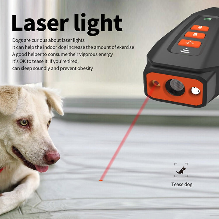 LED Flashing Light Handheld Ultrasonic Bark Arrester Frequency Conversion Dog Training Device(Gray+Orange) - Training Aids by PMC Jewellery | Online Shopping South Africa | PMC Jewellery | Buy Now Pay Later Mobicred