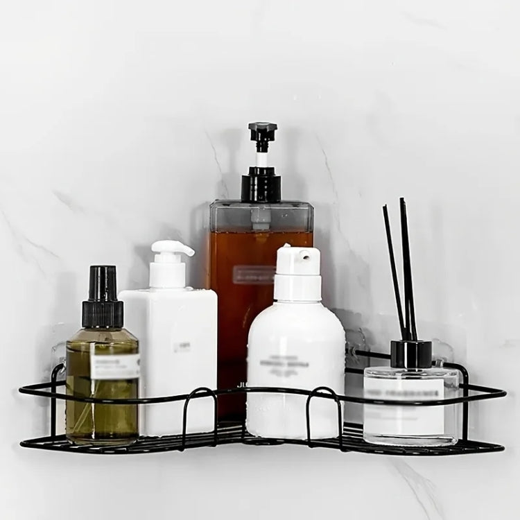 Punch-free Bathroom Triangle Storage Rack Multifunctional Wall Hanging Bracket(Black) - Shelves by PMC TechLife | Online Shopping South Africa | PMC TechLife