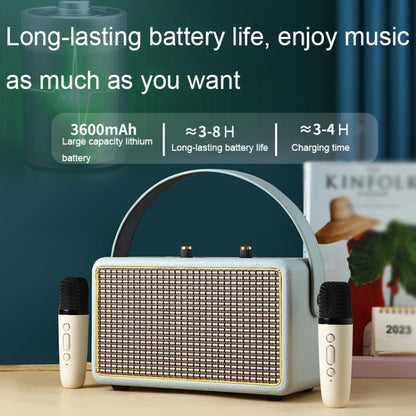 Leather Texture Portable Wooden Home Karaoke Bluetooth Speaker, Color: Gray - Desktop Speaker by PMC Jewellery | Online Shopping South Africa | PMC Jewellery | Buy Now Pay Later Mobicred