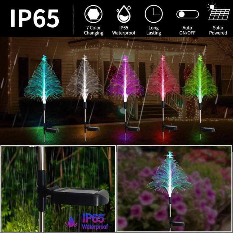 Star Moon Transparent Christmas Tree Solar Light Outdoor Atmosphere Lighting Outdoor Waterproof Glowing Festival Decorative Lamp - Holiday Lights by PMC Jewellery | Online Shopping South Africa | PMC Jewellery