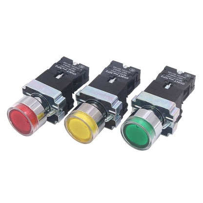 CHINT NP2-BW3465/24V 1 NO+1 NC Pushbutton Switches With LED Light Silver Alloy Contact Push Button - Car Switches by CHINT | Online Shopping South Africa | PMC Jewellery | Buy Now Pay Later Mobicred