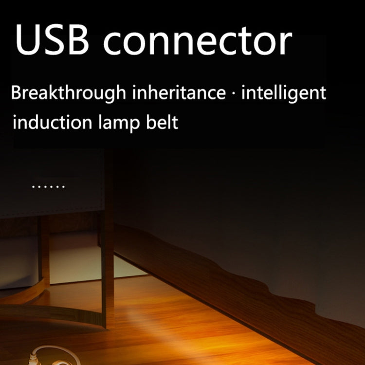 2m LED Body Sensor Flexible Light Strip Smart Sensor USB Light Strip(Warm White) - Sensor LED Lights by PMC TechLife | Online Shopping South Africa | PMC TechLife | Buy Now Pay Later Mobicred