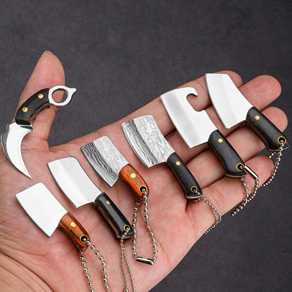 Mini Knife Keychain Portable Removal Express Pendant Accessory With Holster, Model: Colorful Wood Laser Pattern - Burin &Cutting Knife by PMC Jewellery | Online Shopping South Africa | PMC Jewellery