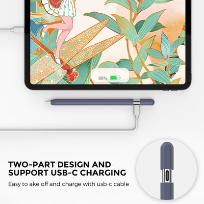 For Apple Pencil (USB-C) AhaStyle PT65-3 Silicone Same Color Protective Case(Gray) - Pencil Accessories by AhaStyle | Online Shopping South Africa | PMC Jewellery | Buy Now Pay Later Mobicred