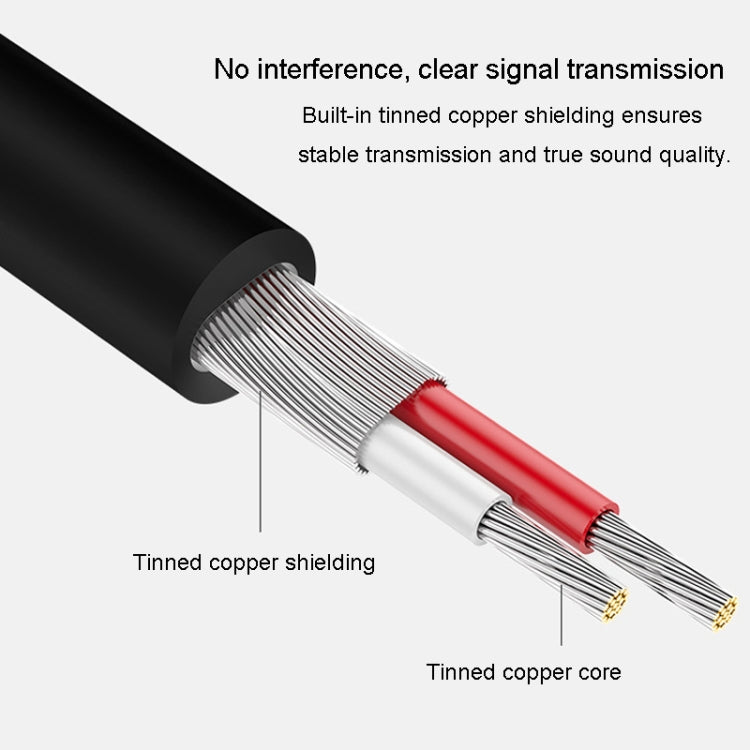 JINGHUA 3.5mm To 2RCA Audio Cable Game Console Outdoor Audio Connection Cable, Size: 20m(Grey) - RCA Cable by JINGHUA | Online Shopping South Africa | PMC Jewellery | Buy Now Pay Later Mobicred