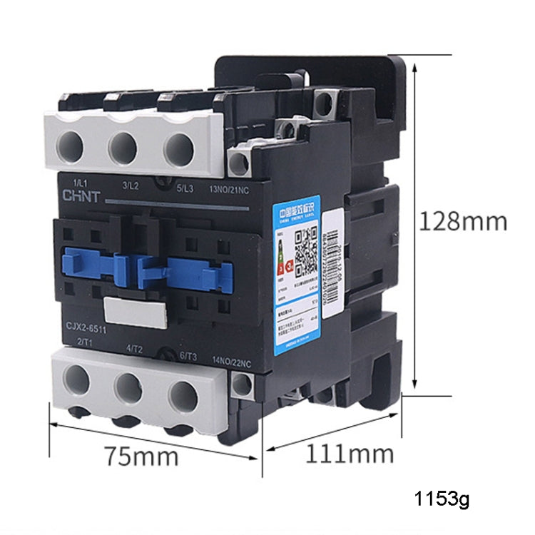 CHNT CJX2-6511 65A 220V Silver Alloy Contacts Multi-Purpose Single-Phase AC Contactor - Relays by CHNT | Online Shopping South Africa | PMC Jewellery | Buy Now Pay Later Mobicred