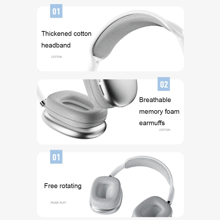 P9 Pro Max HiFi Sound Effect Noise Reduction Wireless Bluetooth Headset(Blue) - Headset & Headphone by PMC TechLife | Online Shopping South Africa | PMC TechLife