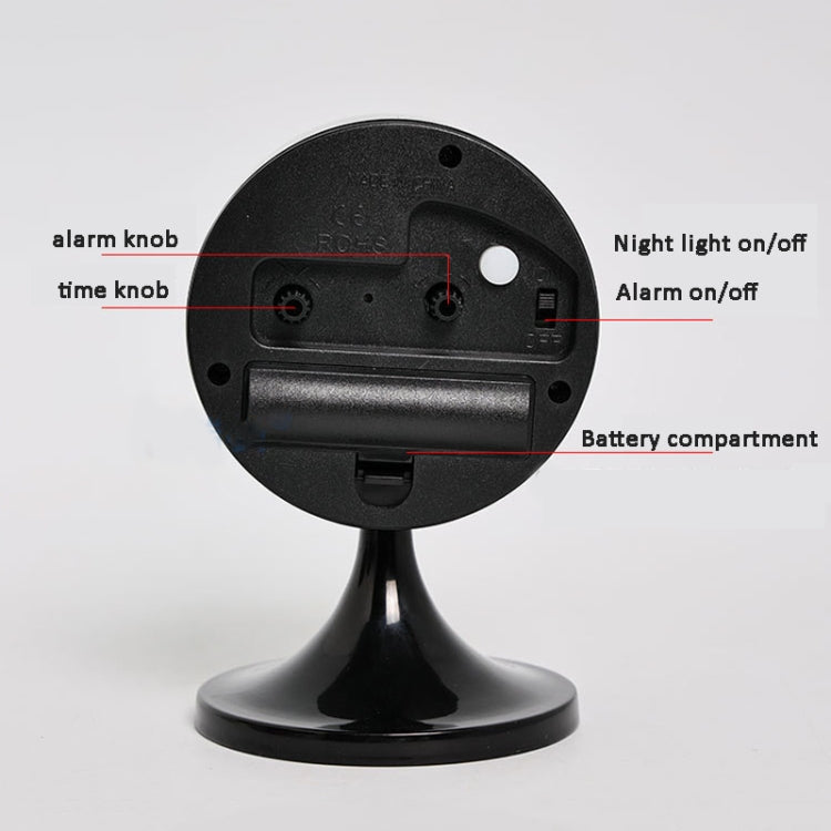 Metal Retro Silent Table Alarm Clock Student Bedside Clock With Night Light(Black) - free shipping - PMc TechLife - Order now!