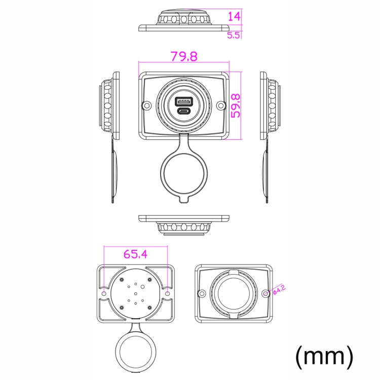 Car Ship Modified Waterproof USB Socket Charger, Model: UCC-350 AC3.1A Total 3.1A 15.5W - DIY Modified Charger by PMC TechLife | Online Shopping South Africa | PMC TechLife