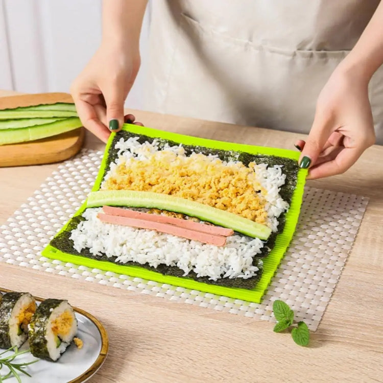 Silicone Sushi Curtain Hand Roll Mold Double-sided Kimbap Tool(Green) - Gadgets by PMC TechLife | Online Shopping South Africa | PMC TechLife