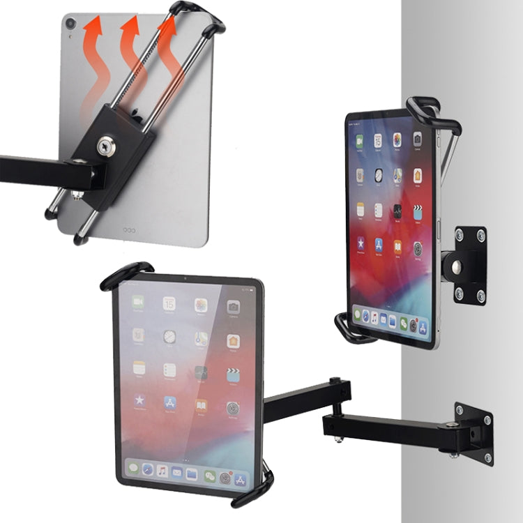 Tablet Wall Mount Holder Foldable Extendable Aluminum Alloy Mount With Anti Theft Security Lock - Lazy Bracket by PMC TechLife | Online Shopping South Africa | PMC TechLife