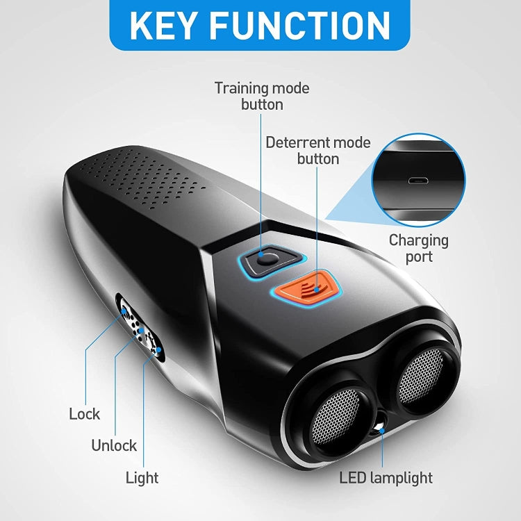 Ultrasonic Dog Repeller Stop Barker Dual Probe High Power Repeller Handheld Dog Trainer(Silver) - Training Aids by PMC TechLife | Online Shopping South Africa | PMC TechLife | Buy Now Pay Later Mobicred
