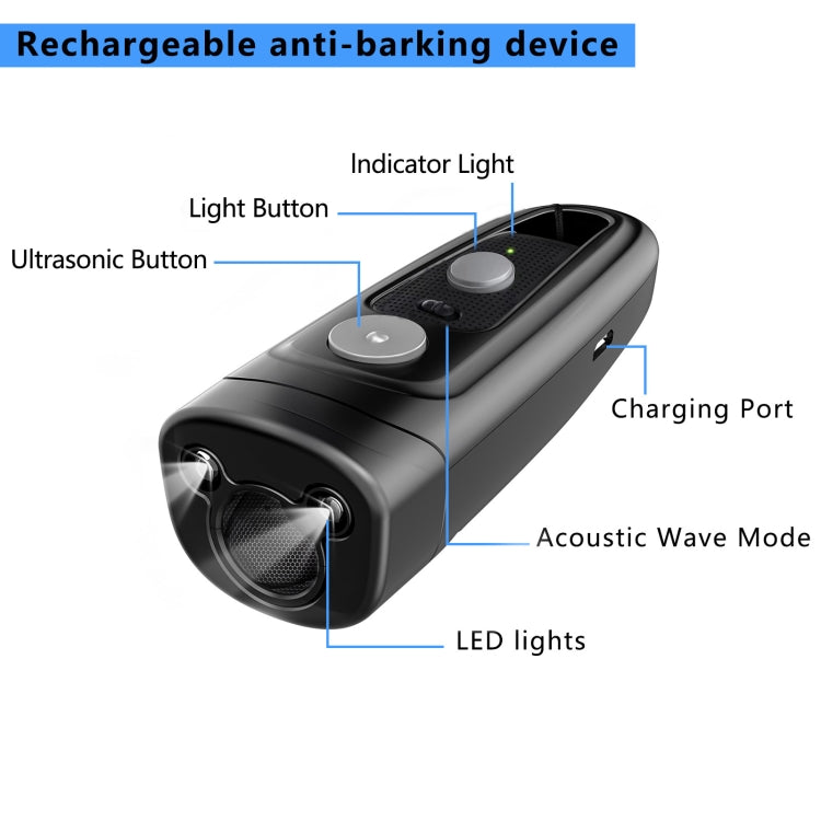 Ultrasonic Dog Repeller Stop Barker Pet Trainer(Black) - Training Aids by PMC TechLife | Online Shopping South Africa | PMC TechLife | Buy Now Pay Later Mobicred