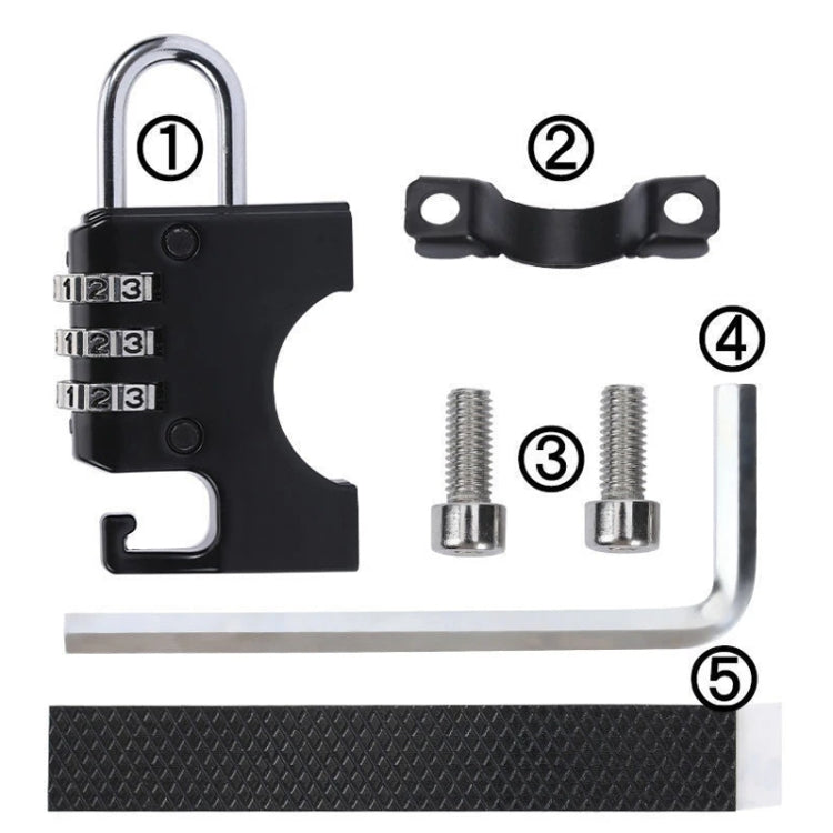 Motorcycle Helmet Anti-Theft Lock Fixed Helmet Combination Padlock, Color: Black - Theft Protection by PMC Jewellery | Online Shopping South Africa | PMC Jewellery | Buy Now Pay Later Mobicred