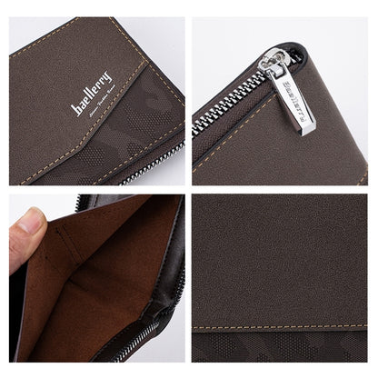 Baellerry D5106 RFID Anti-theft Retro Zipper Wallet Spliced Short Coin Purse(Coffee) - Antimagnetic RFID Package by Baellerry | Online Shopping South Africa | PMC Jewellery