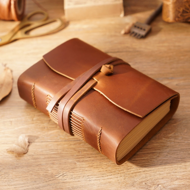 Genuine Leather Retro Notebook Diary Thickened Sketchbook Notepad(Crazy Horse Brown) - Notebooks by PMC TechLife | Online Shopping South Africa | PMC TechLife