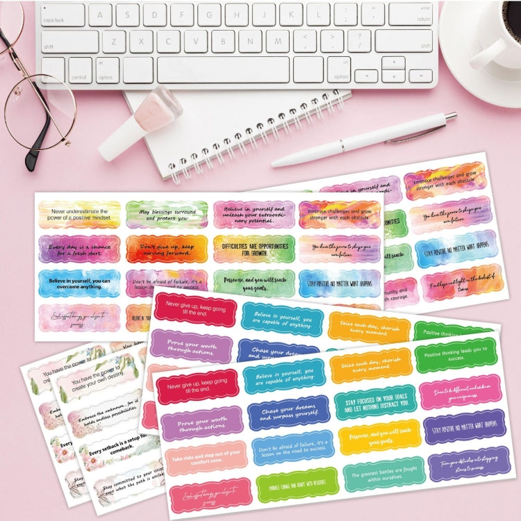 15sheets /Set 240pcs Water Color English Motivational Stickers Diary Water Cup Gift DIY Stickers(G007) - Handbook Decorative Stickers by PMC Jewellery | Online Shopping South Africa | PMC Jewellery