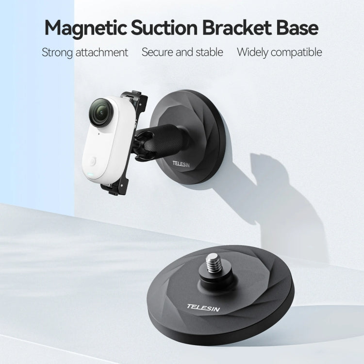 TELESIN Magnetic Base With 1/4 Inch Interface for DJI Pocket 3 / Insta360 Camera & Smart Phones Without Suction Cup Base - Mount & Holder by TELESIN | Online Shopping South Africa | PMC Jewellery | Buy Now Pay Later Mobicred