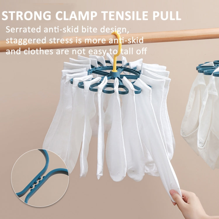 360 Degree Rotatable Sock Hanger With 20 Clips Round Laundry Drying Rack(White) - Shelf & Hooks by PMC TechLife | Online Shopping South Africa | PMC TechLife