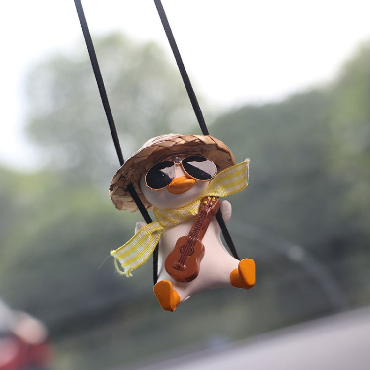 Car Cartoon Duck Rear View Mirror Interior Pendant(Pink Guitar Duck) - Ornaments by PMC Jewellery | Online Shopping South Africa | PMC Jewellery | Buy Now Pay Later Mobicred