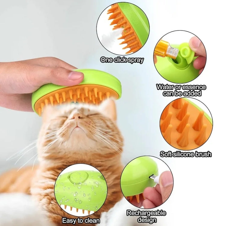 Mango Pet Electrical Spray Massage Comb Hair Removal Cleaning Grooming Brush For Cats And Dogs(Green) - Brushes & Combs by PMC Jewellery | Online Shopping South Africa | PMC Jewellery