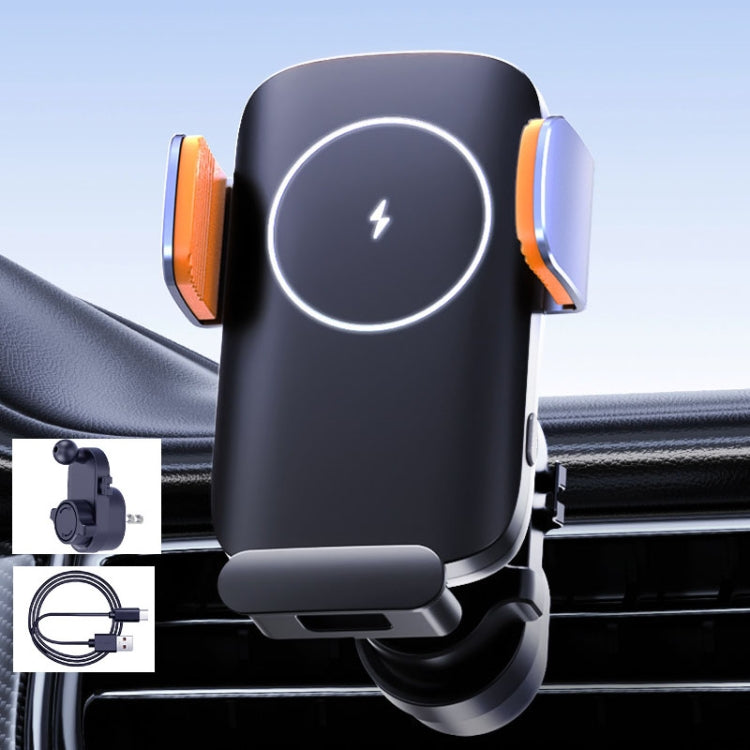 Smart Induction Wireless Charger Car Cell Phone Holder Solar Fast Charging Air Vent Navigation Stand(Universal) - Wireless Charging Bracket by PMC Jewellery | Online Shopping South Africa | PMC Jewellery | Buy Now Pay Later Mobicred