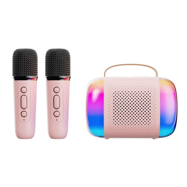 Y5 2 Microphone Portable Bluetooth Speaker Home And Outdoor Wireless Karaoke Audio(Pink) - Microphone by PMC Jewellery | Online Shopping South Africa | PMC Jewellery | Buy Now Pay Later Mobicred