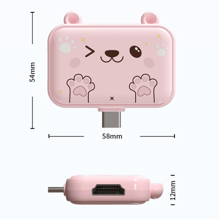 3 In 1 Type-C Docking Station USB Hub For iPad / Phone Docking Station, Port: 3H HDMI+PD+USB3.0 Pink - USB HUB by PMC Jewellery | Online Shopping South Africa | PMC Jewellery | Buy Now Pay Later Mobicred