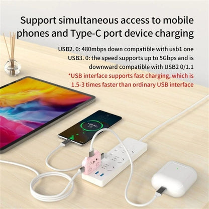 3 In 1 USB Hub For iPad / Phone Docking Station, Port: 3A USB3.0+USB2.0 x 2 Pink - USB 3.0 HUB by PMC Jewellery | Online Shopping South Africa | PMC Jewellery | Buy Now Pay Later Mobicred