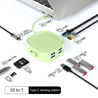 BS10H 10 In 1 Type-C Docking Station Multifunction USB Hub 100Gb Ethernet Port(Pink) - USB HUB by PMC Jewellery | Online Shopping South Africa | PMC Jewellery | Buy Now Pay Later Mobicred