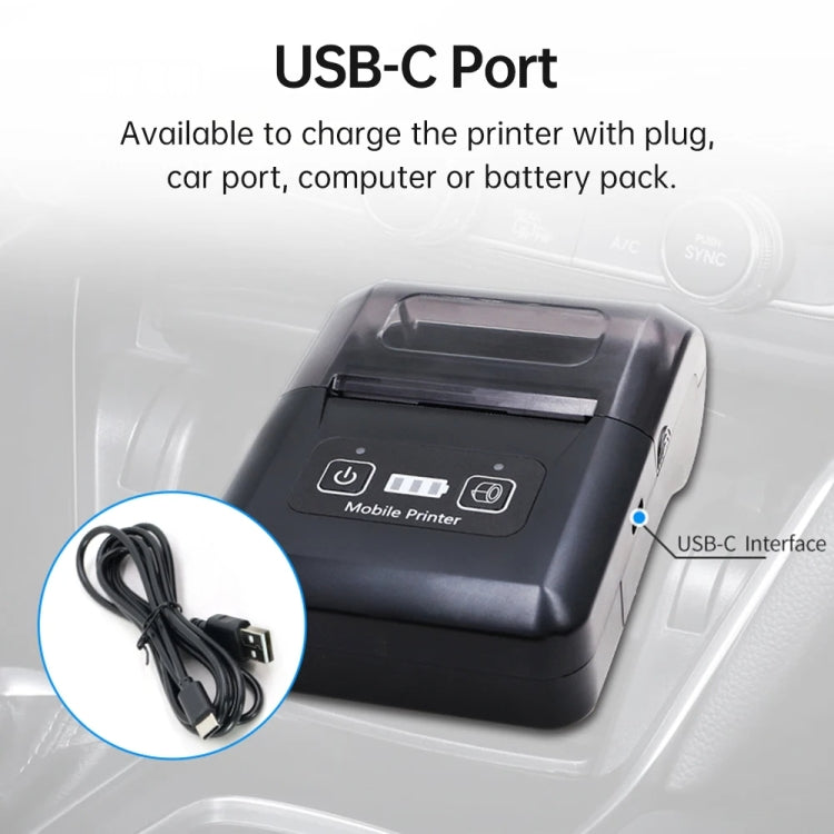 58mm Portable USB Charging Home Phone Bluetooth Thermal Printer(UK Plug) - Printer by PMC TechLife | Online Shopping South Africa | PMC TechLife | Buy Now Pay Later Mobicred