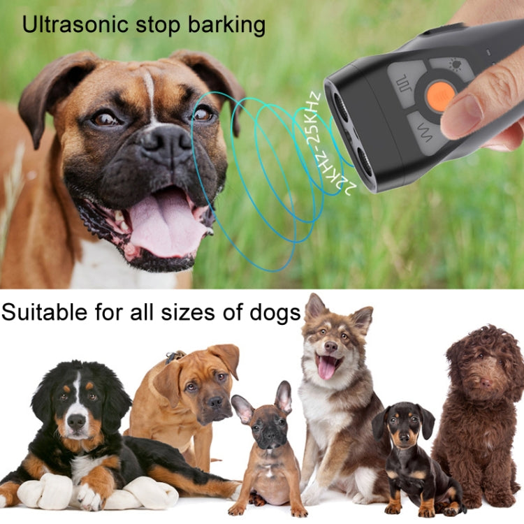 Dual Ultrasonic Repeller Pet Stop Barker With Mobile Power Supply Flashing Lighting Horn Function(Black) - Training Aids by PMC Jewellery | Online Shopping South Africa | PMC Jewellery | Buy Now Pay Later Mobicred