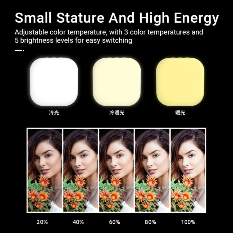 Mini Magnetic Fill Light Rechargeable Tri-Color Temperature Selfie Light - Selfie Light by PMC Jewellery | Online Shopping South Africa | PMC Jewellery