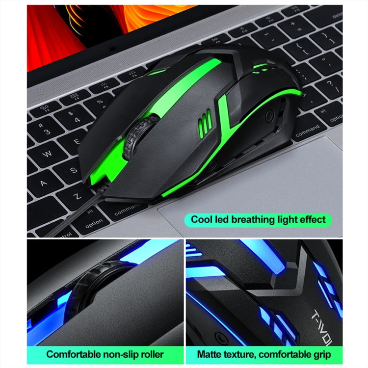 T-WOLF TF230 Colorful Light Effect Game Office Computer Wired Keyboard and Mouse Kit(Black) - Wired Keyboard by T-WOLF | Online Shopping South Africa | PMC Jewellery | Buy Now Pay Later Mobicred