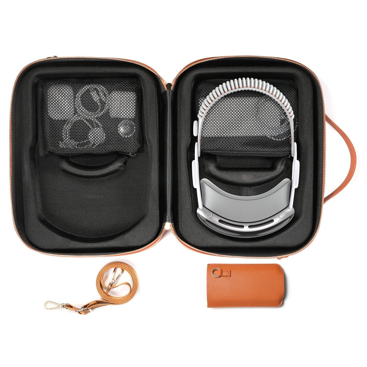 For Apple Vision Pro Headset Multifunctional Storage Bag Carrying Case(Brown) - VR Accessories by PMC TechLife | Online Shopping South Africa | PMC TechLife | Buy Now Pay Later Mobicred